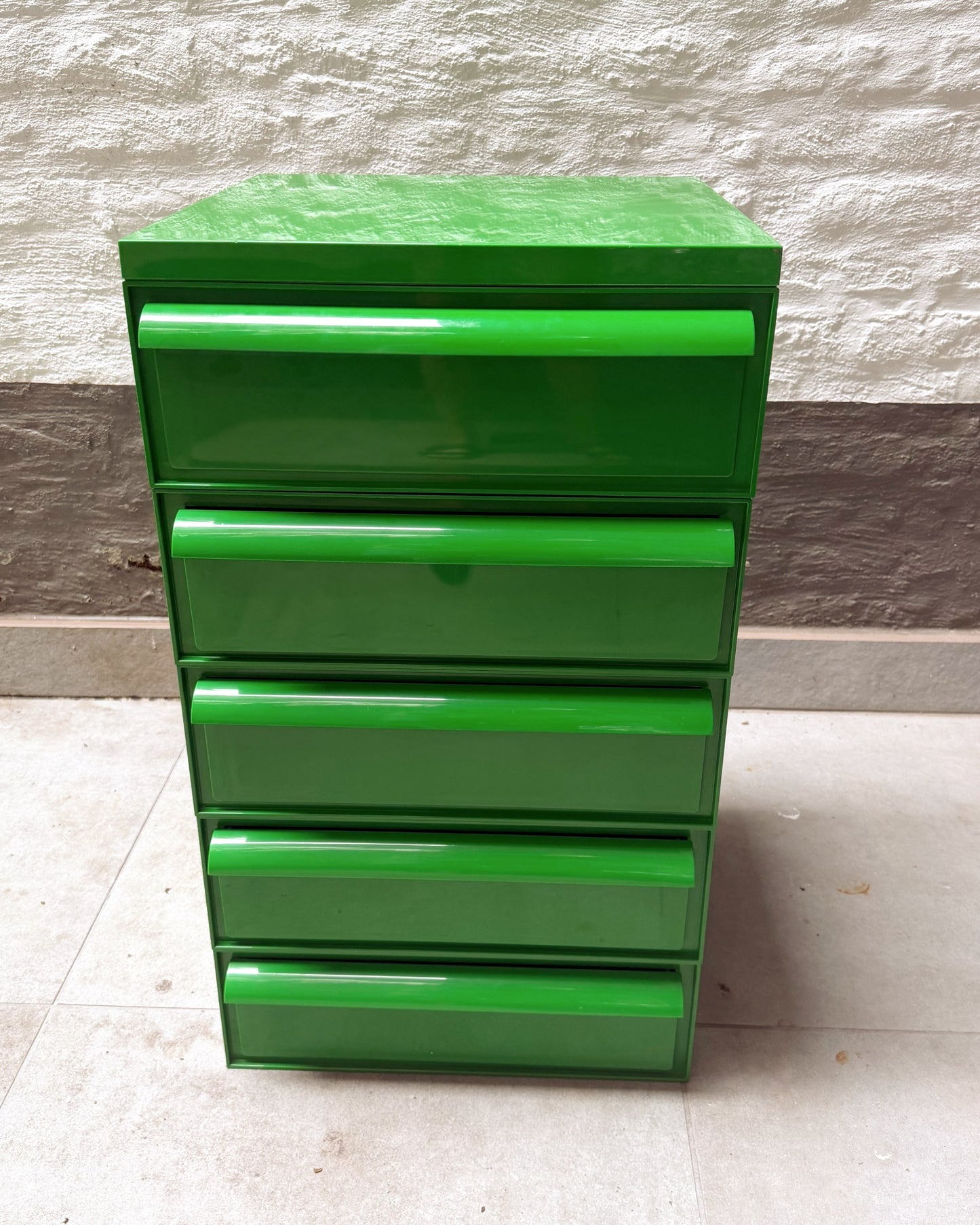 Commode modulable vert Kelly 5 tiroirs Kartell Simon Fussell