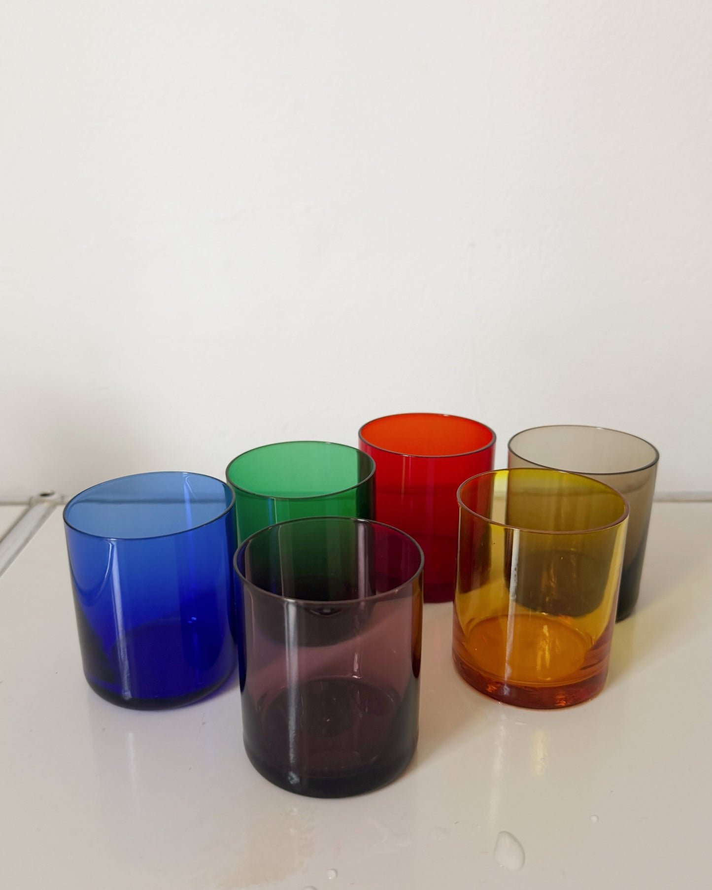 Ensemble de 6 verres Arlequin Boussu