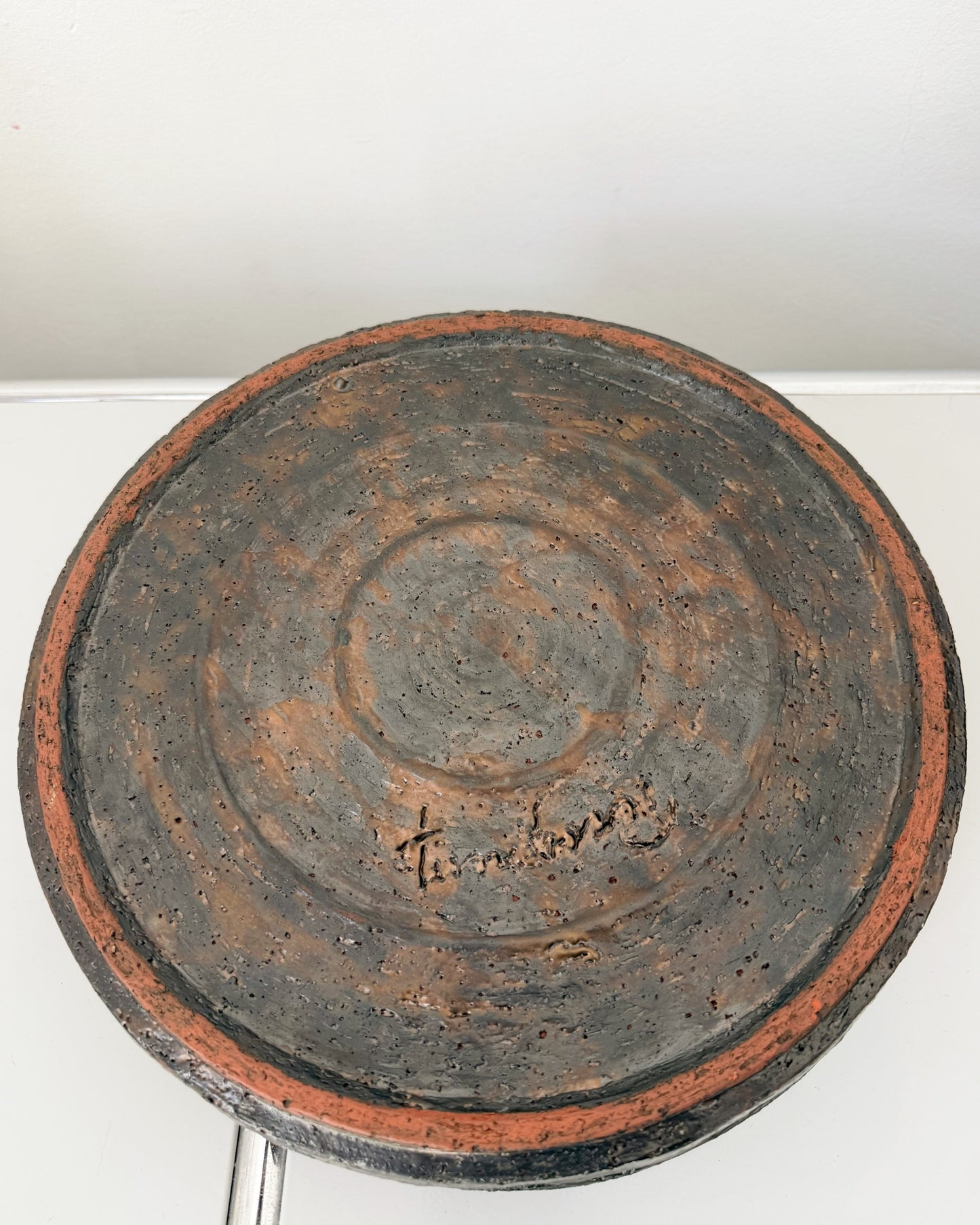 Grand plat en éramique de l'ateleir Perignem par Thibault Vandeweghe