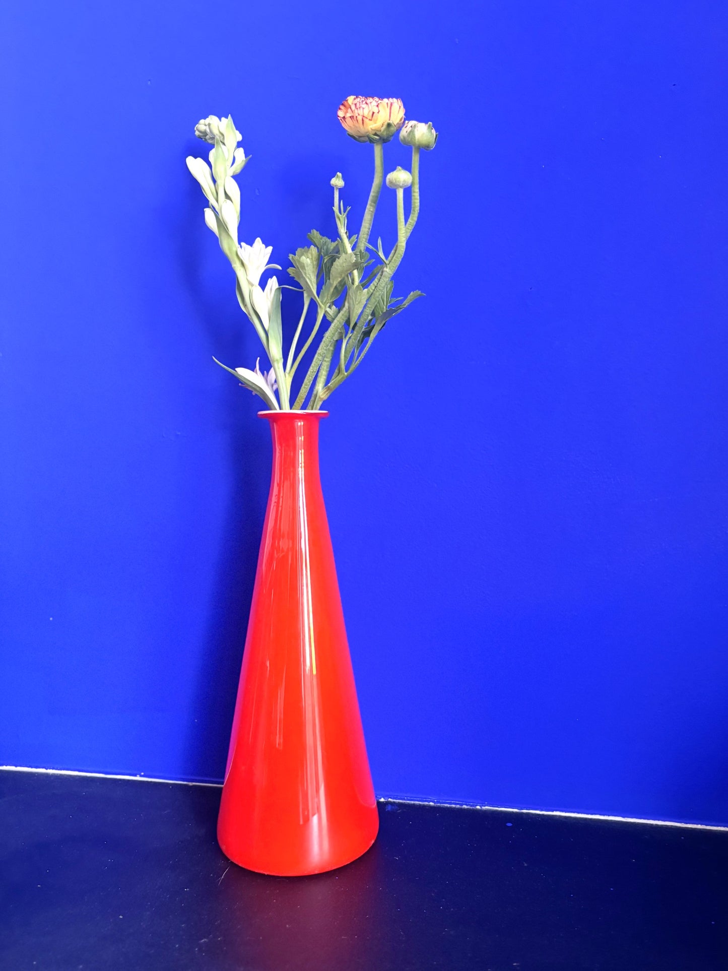 Vase orange en opaline d'Empoli