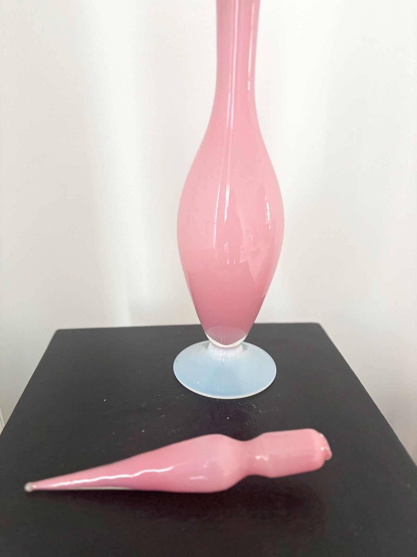 Bouteille en opaline Empoli rose