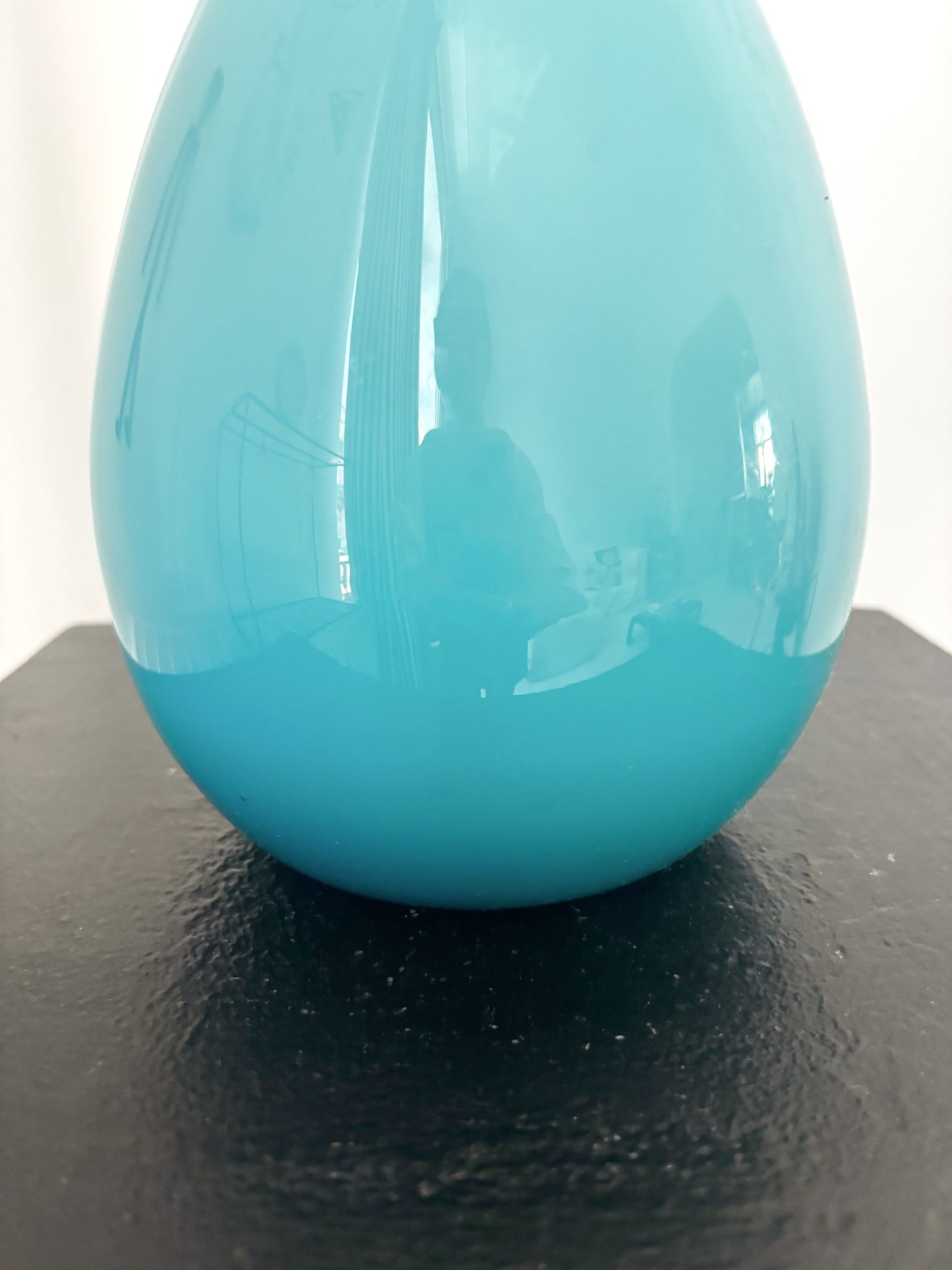 Bouteille en opaline Empoli bleu pétrol