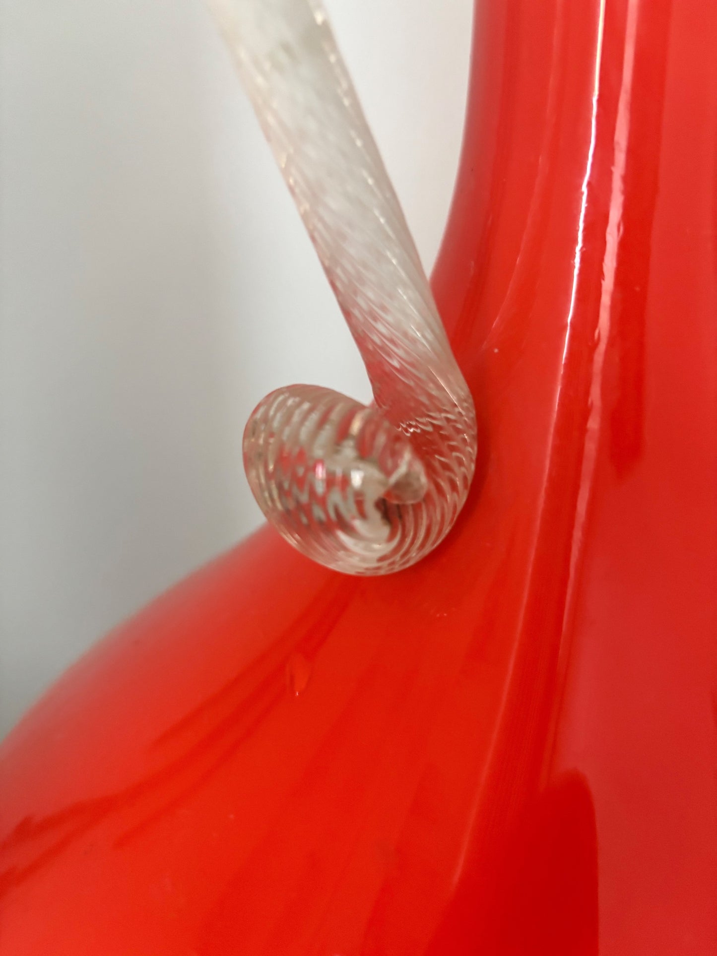 Grand vase en opaline Empoli orange