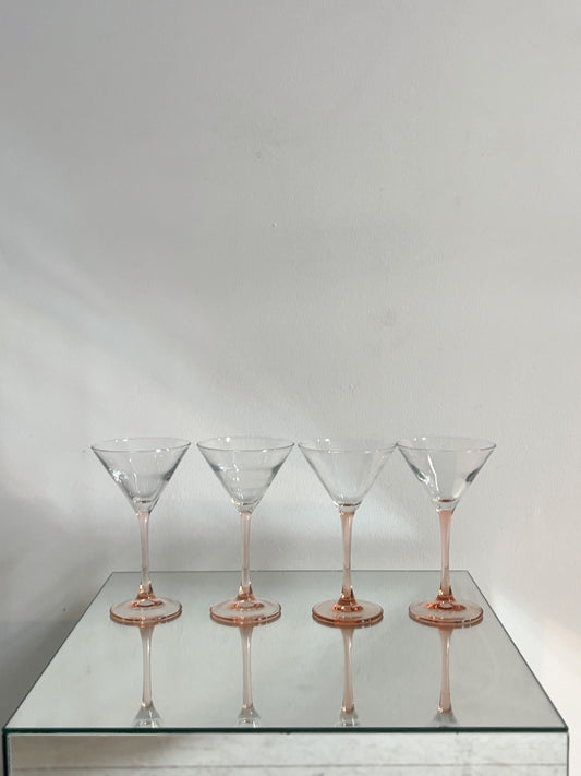 4 verres à cocktail Luminarc pieds roses