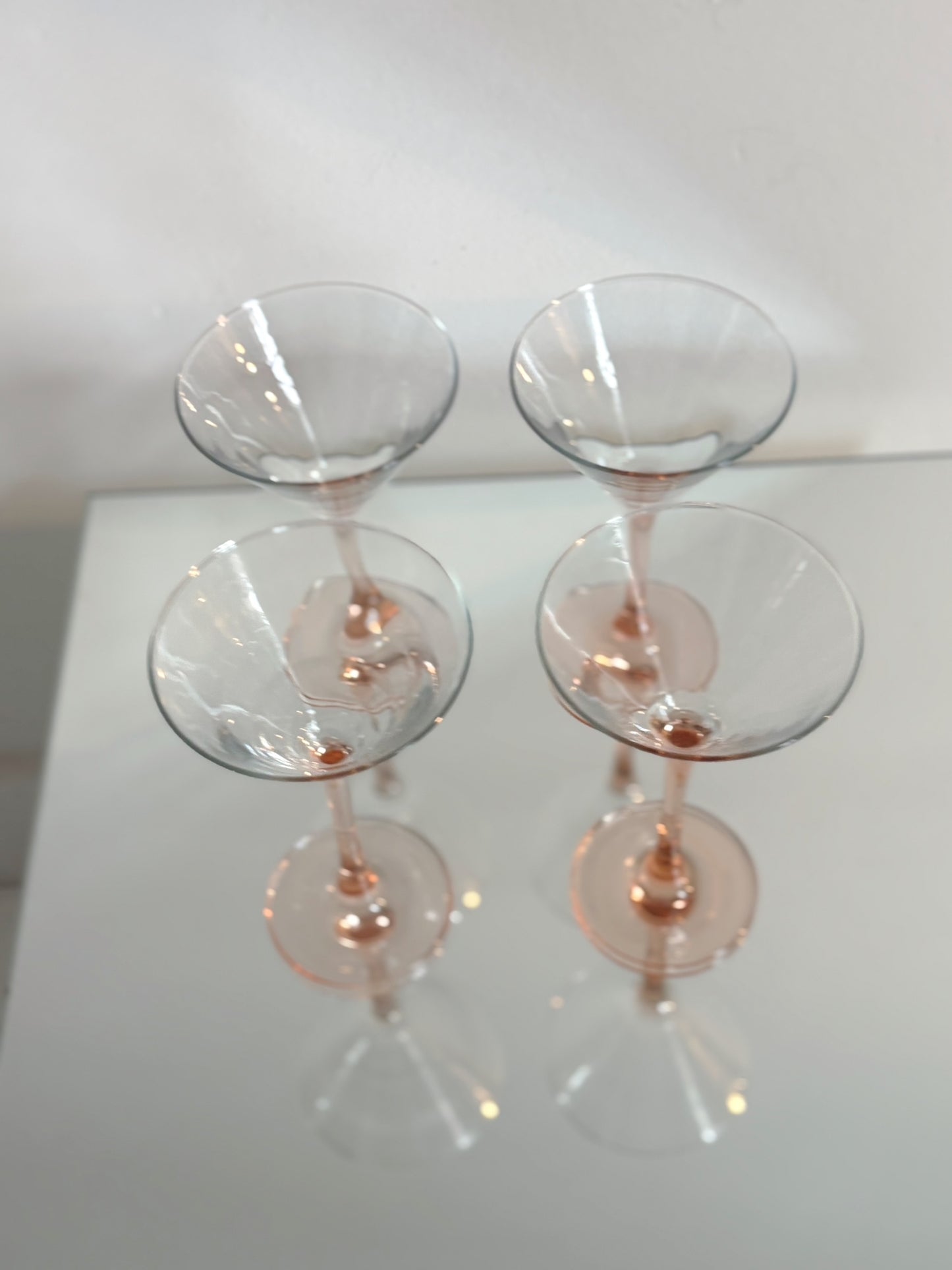4 verres à cocktail Luminarc pieds roses