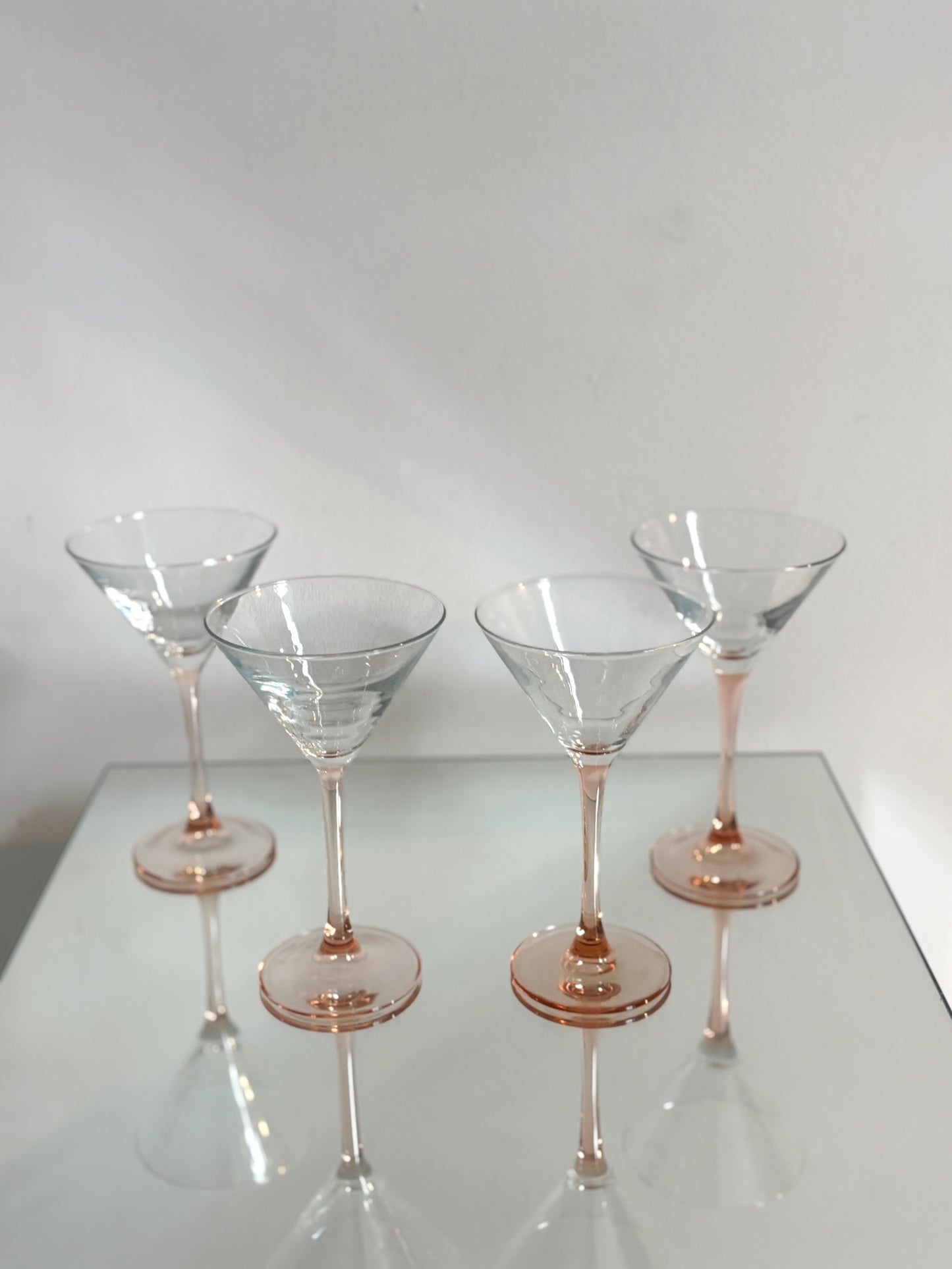 4 verres à cocktail Luminarc pieds roses