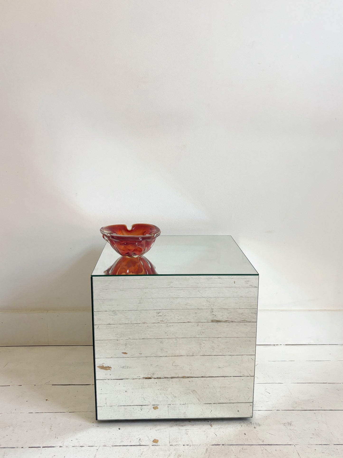 Vide poche en verre de Murano rouge orangé