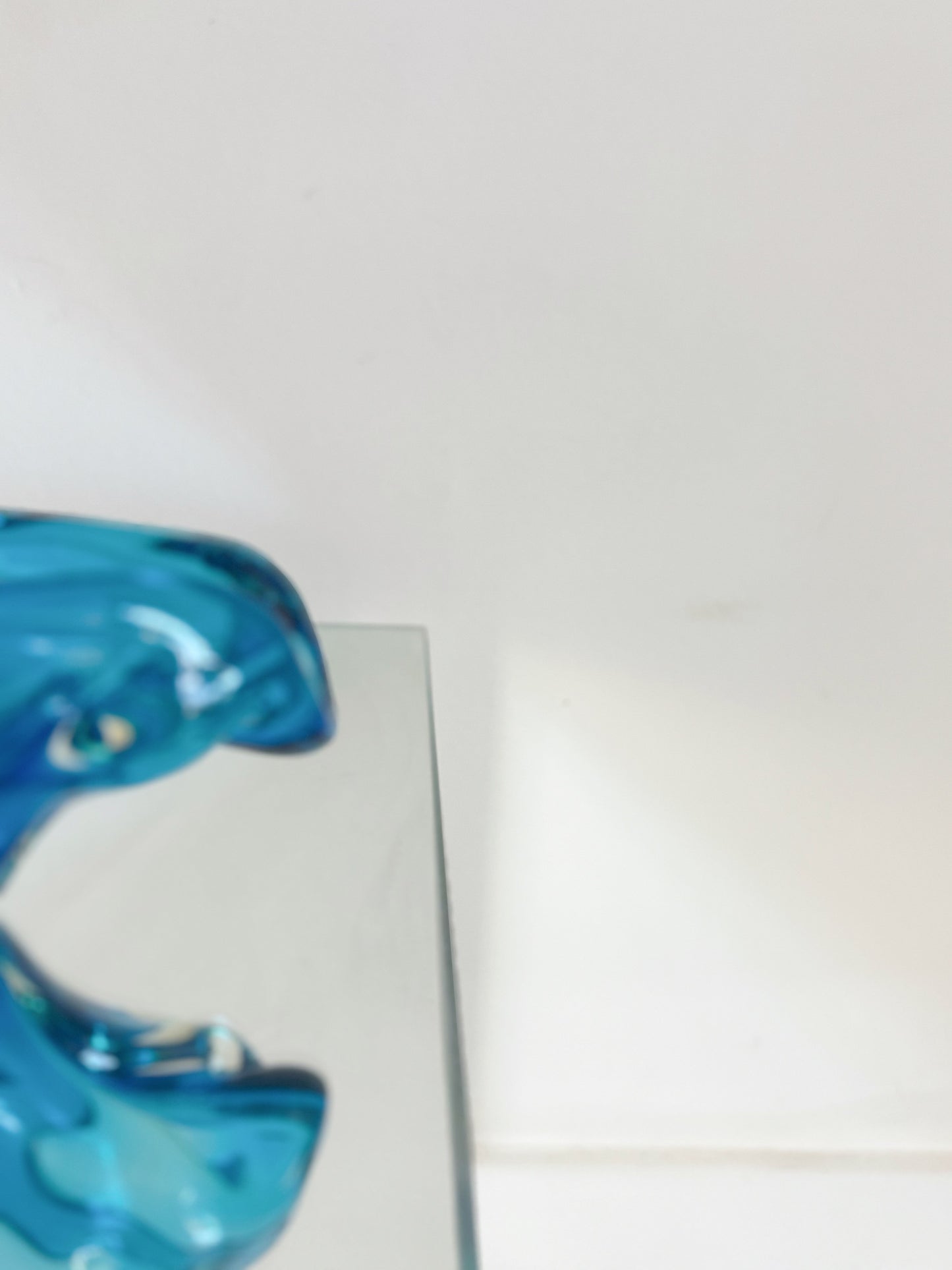 Vide poche, cendrier en verre de Murano bleu