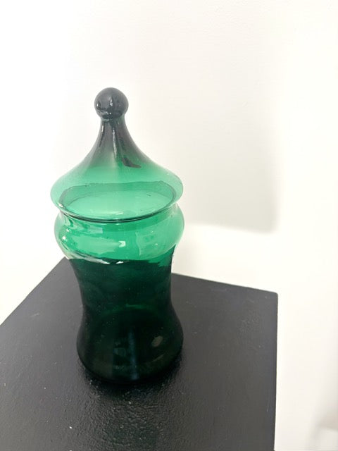 Bonbonnière verte en verre Empoli