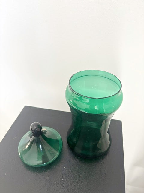 Bonbonnière verte en verre Empoli