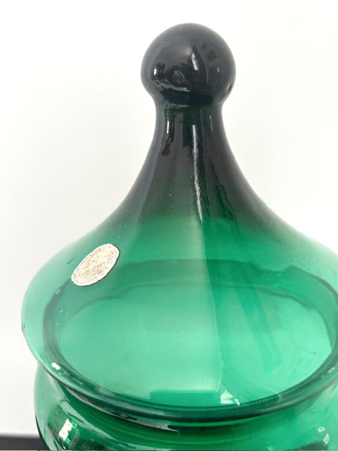 Bonbonnière verte en verre Empoli
