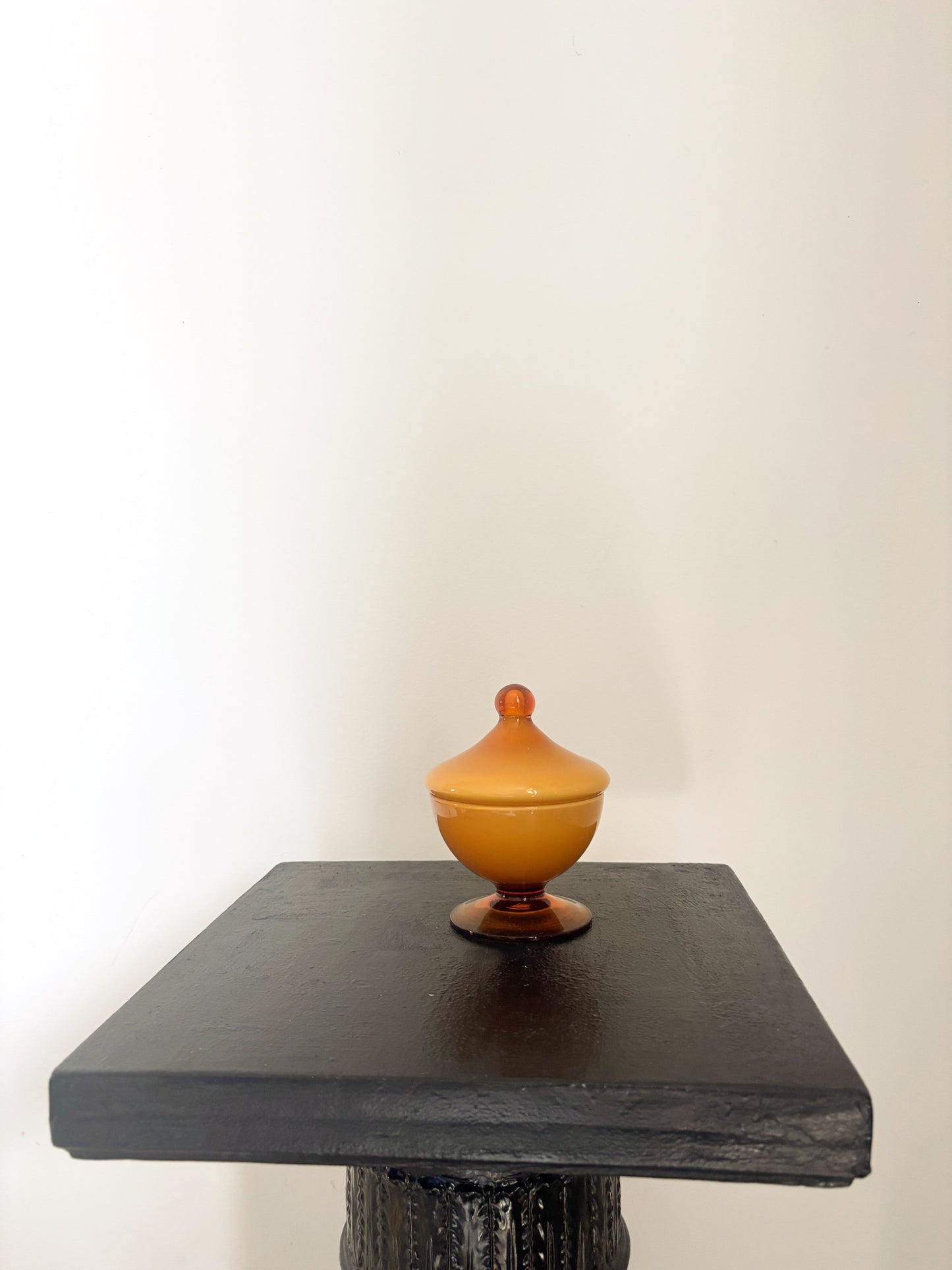 Bonbonnière en opaline Empoli caramel