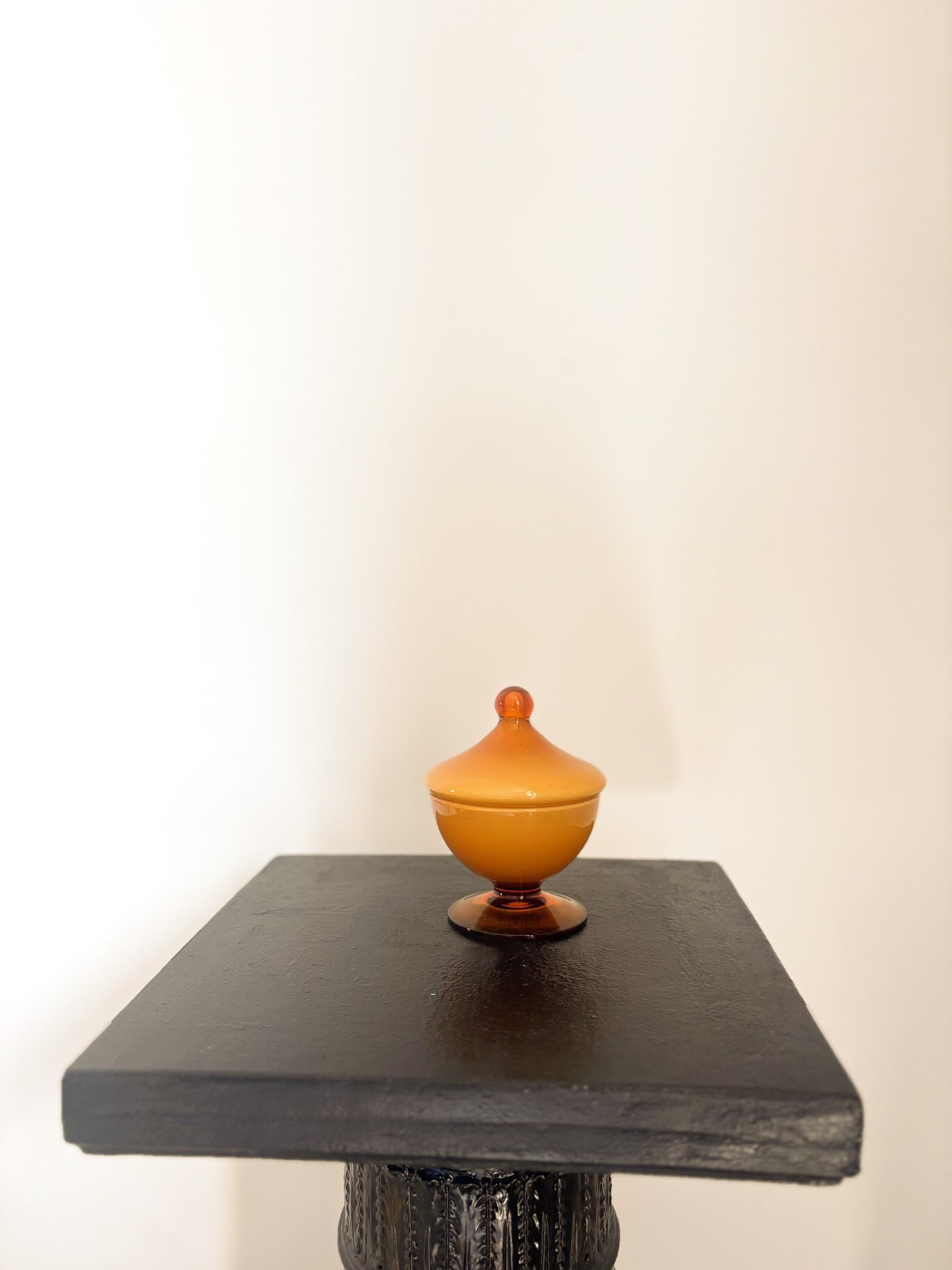 Bonbonnière en opaline Empoli caramel