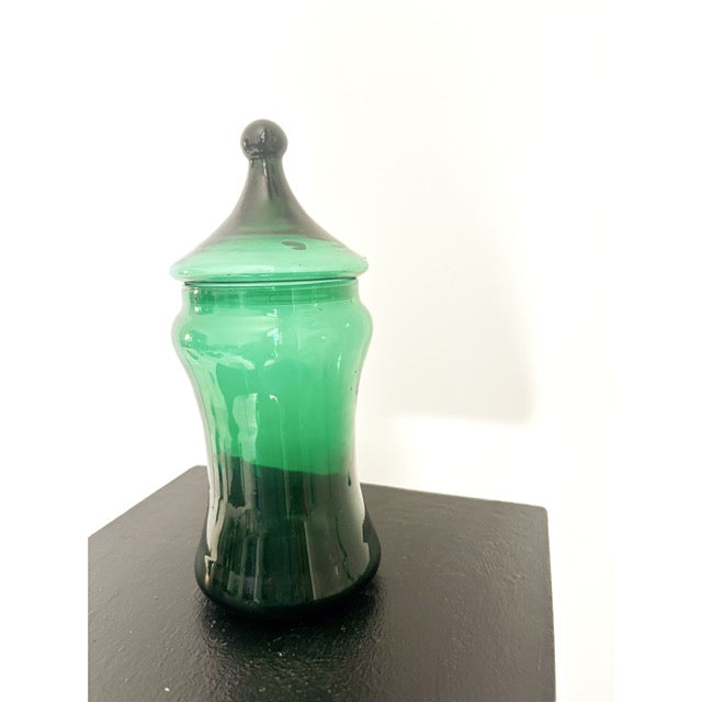 Bonbonnière verte en verre Empoli
