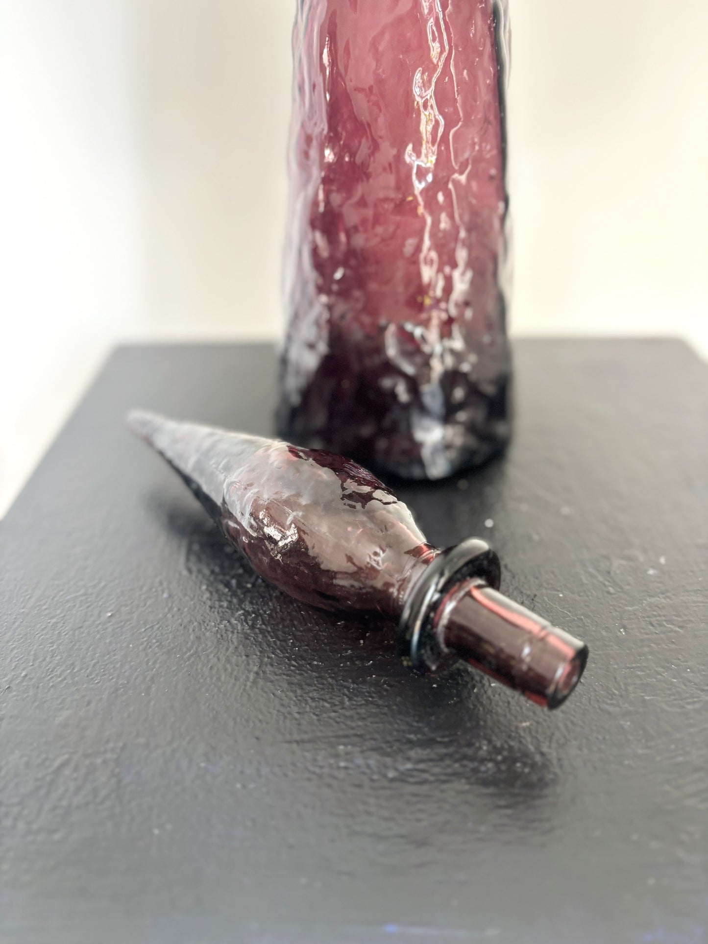 Bouteille mauve en verre Empoli
