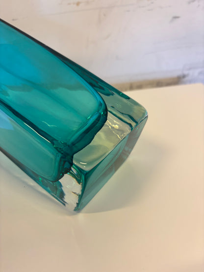 Vase en verre lourd vert d'eau