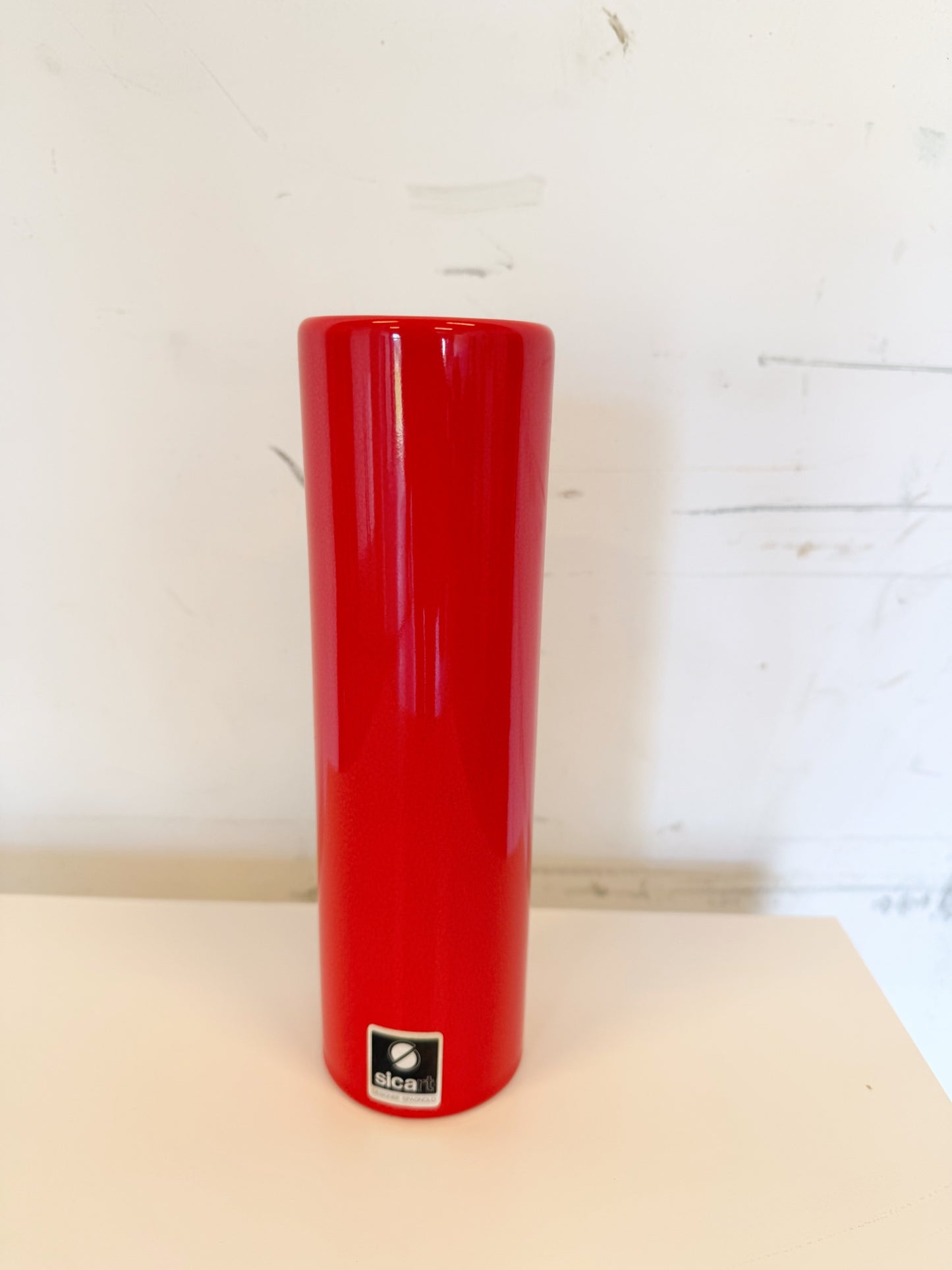 Vase rouleau orange en céramique SICART