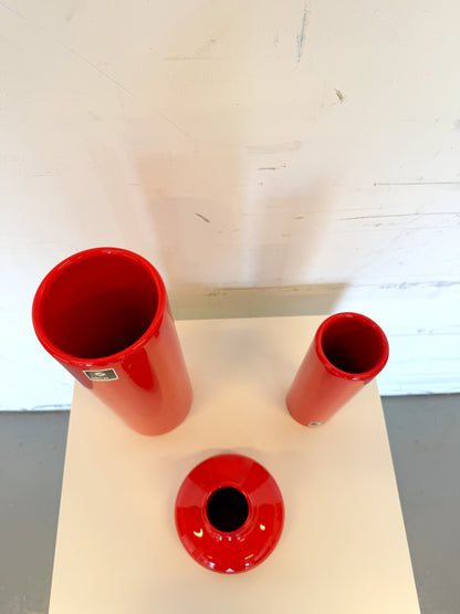 Vase rouleau orange en céramique SICART