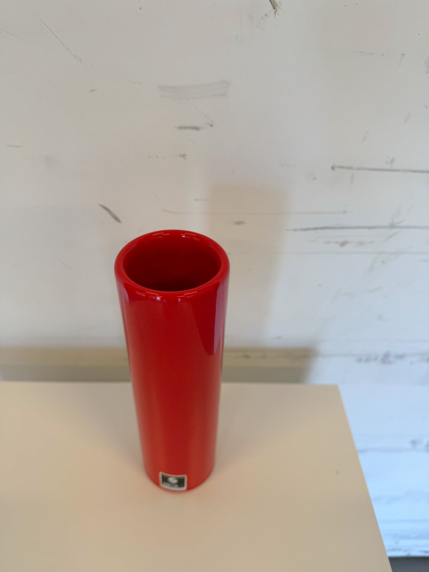 Vase rouleau orange en céramique SICART