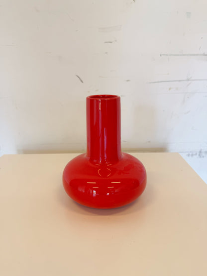 Vase orange en céramique italienne SICART