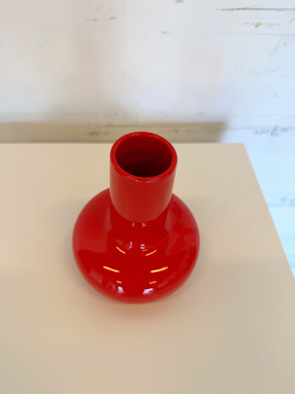 Vase orange en céramique italienne SICART