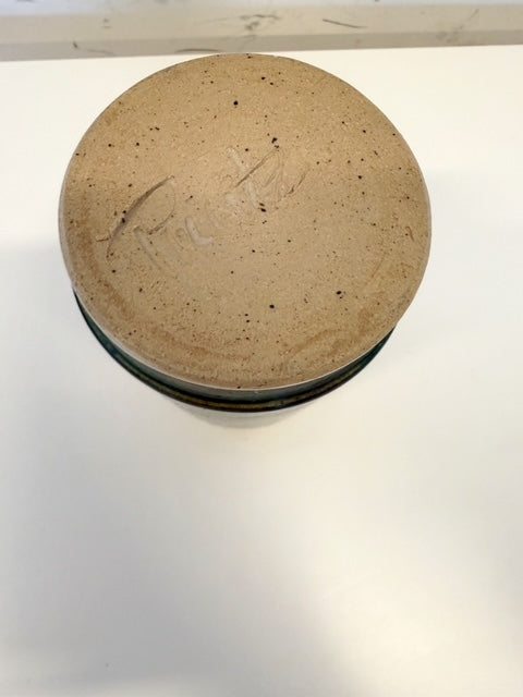 Vase scandinave  vintage en céramique émaillée vert