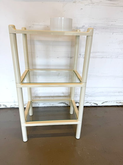 Vintage plastic en glazen rek van GEDY door Makio Hasuike