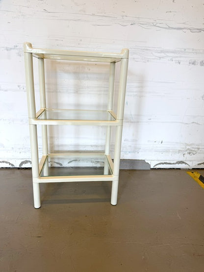 Vintage plastic en glazen rek van GEDY door Makio Hasuike