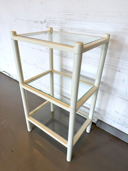 Vintage plastic en glazen rek van GEDY door Makio Hasuike
