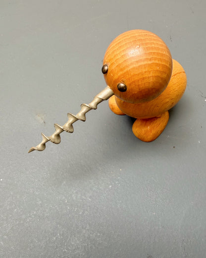 Tire bouchon oiseau en bois design scandinave