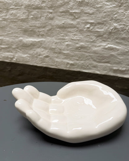 Grand vide poche main blanche