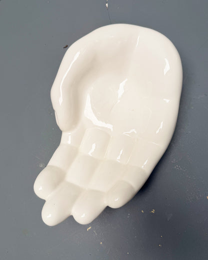 Grand vide poche main blanche