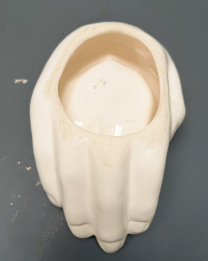 Grand vide poche main blanche