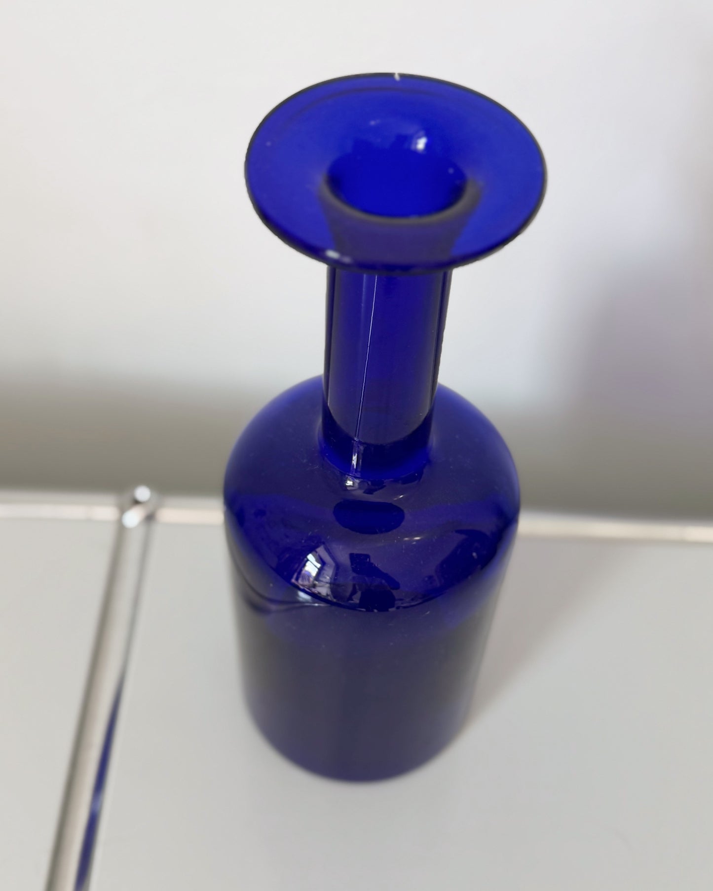 Gulvvase bleu cobalt par otto Brauer pour Holmegaard