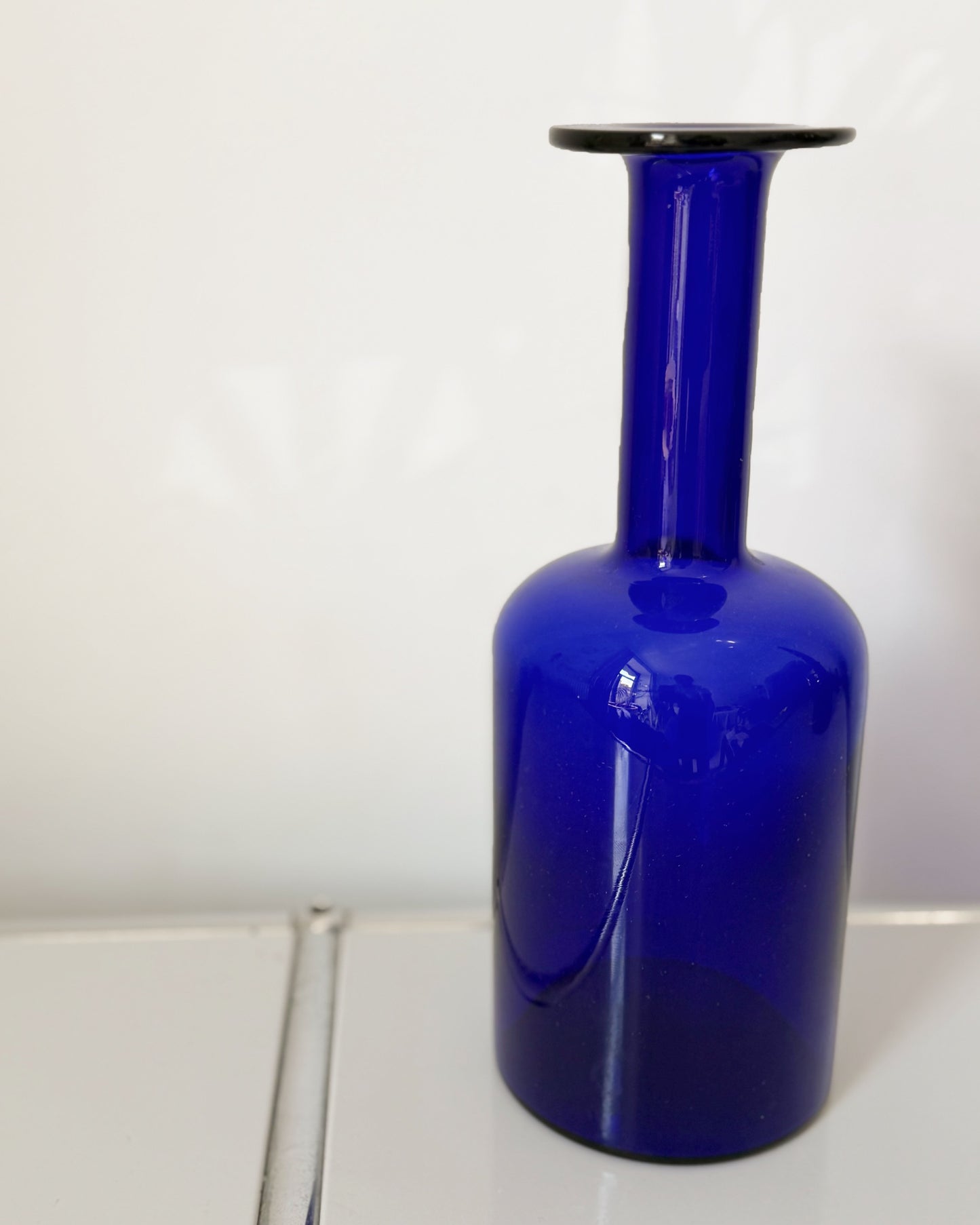 Gulvvase bleu cobalt par otto Brauer pour Holmegaard