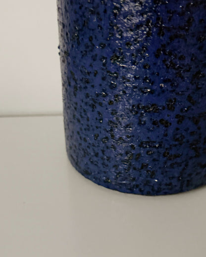 Grand vase cylindrique en céramique de type fat lava 1960