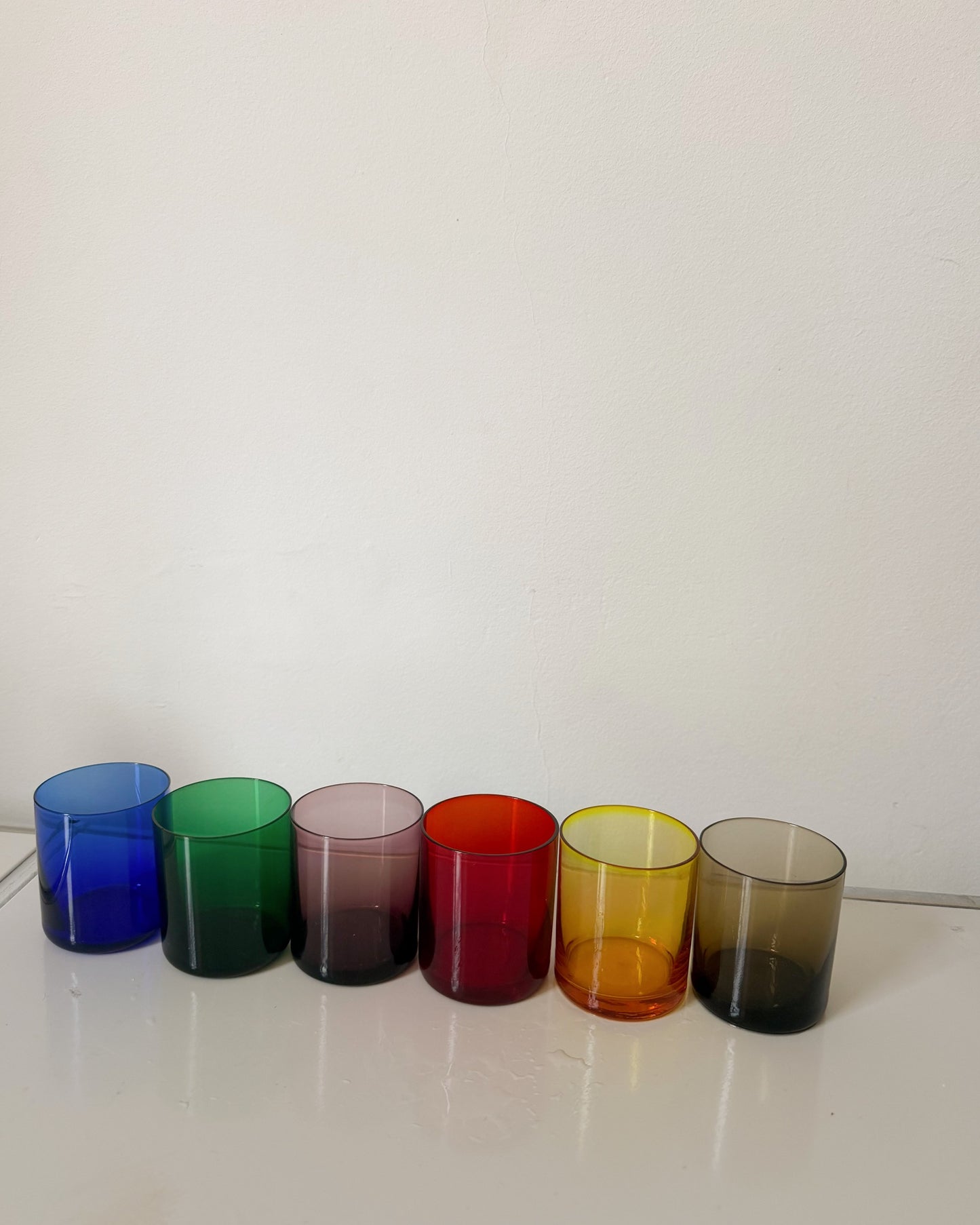 Ensemble de 6 verres Arlequin Boussu