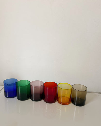 Ensemble de 6 verres Arlequin Boussu