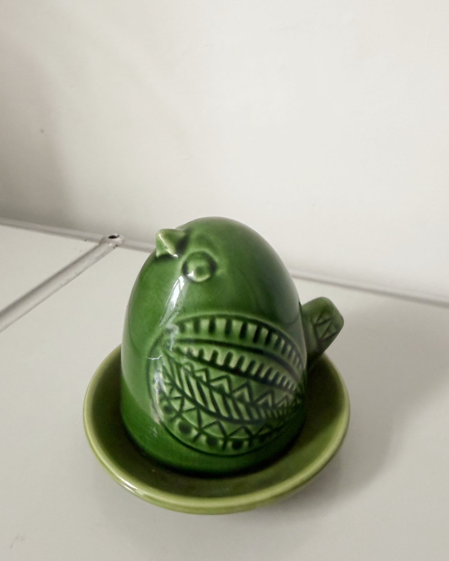 Coquetier scandinave vintage en forme d'oiseau
