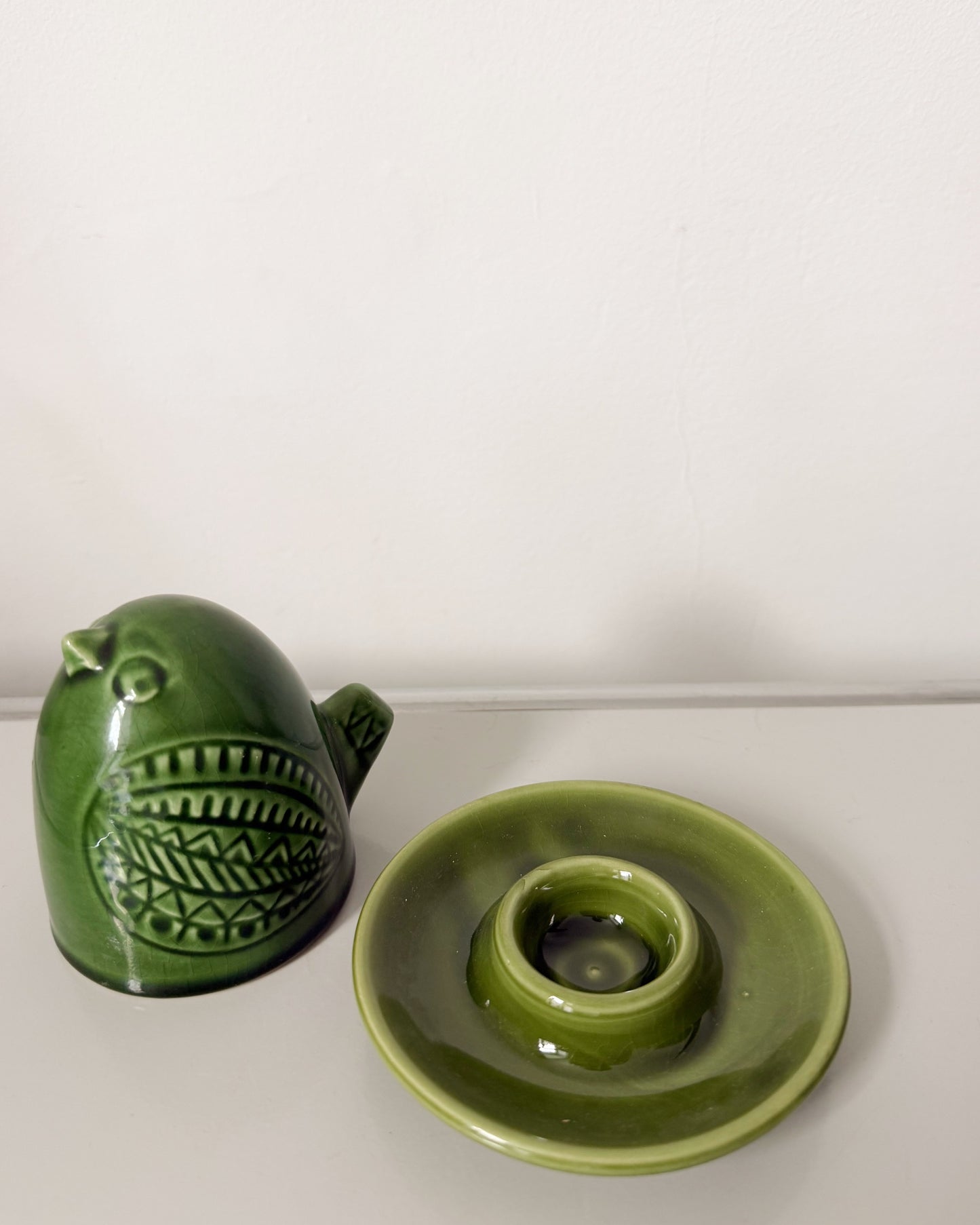 Coquetier scandinave vintage en forme d'oiseau