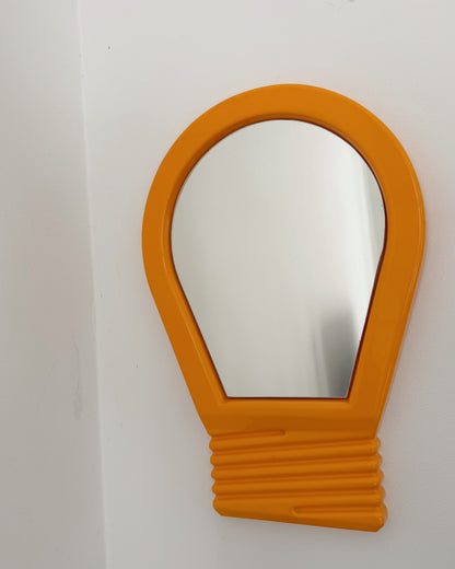 Miroir en plastique moulé en forme d'ampoule année 80