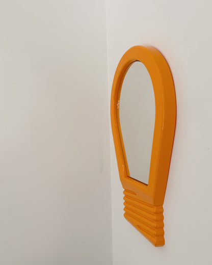 Miroir en plastique moulé en forme d'ampoule année 80