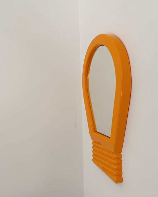 Miroir en plastique moulé en forme d'ampoule année 80