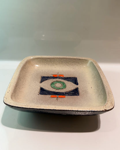 Vide-poche carré en céramique belge Oswald Tieberghien 1960