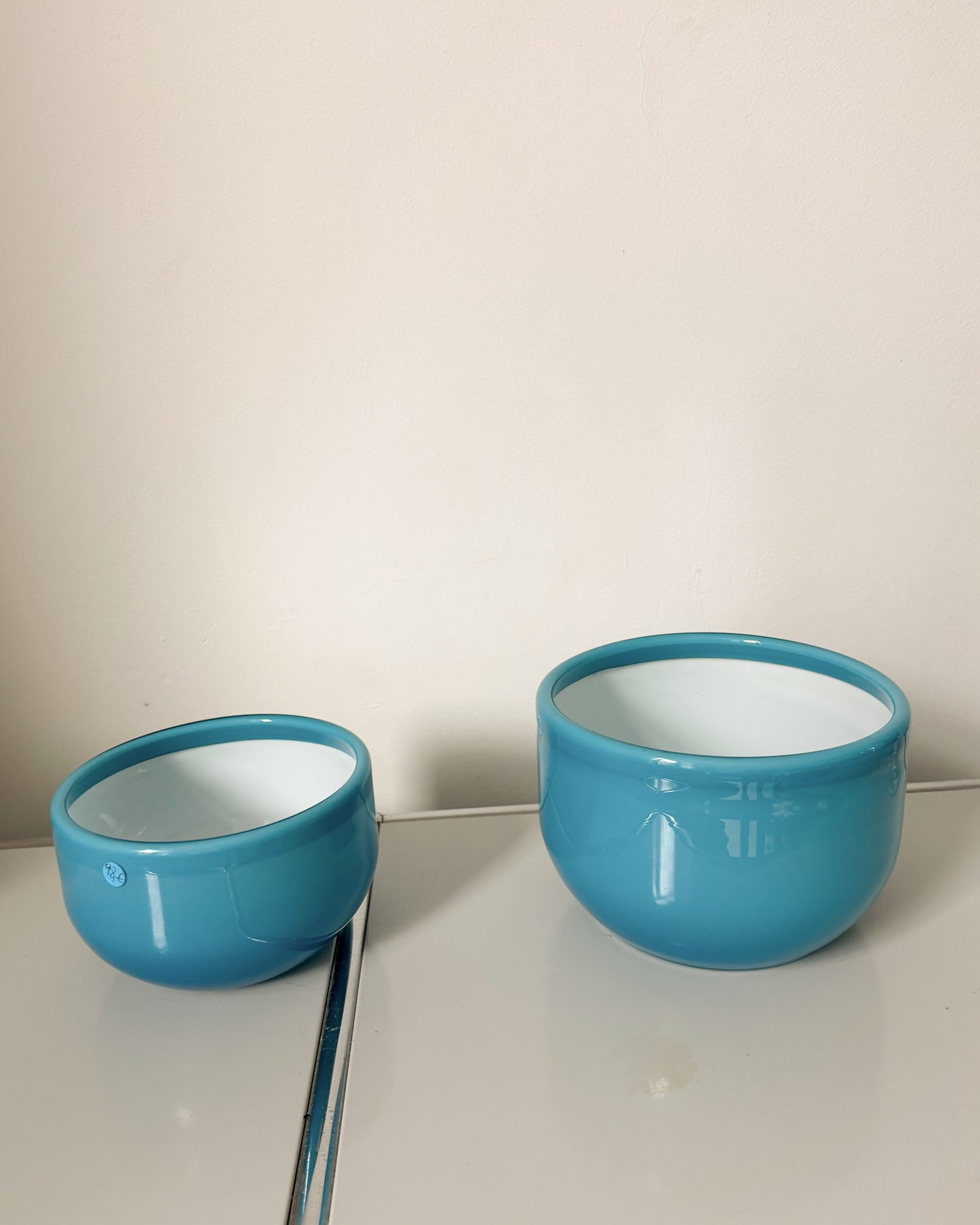 Grand bol en opaline bleue Michael Bang pour Holmegaard