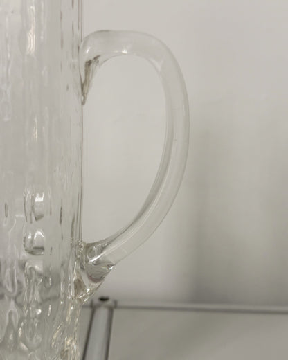 Carafe en verre brutaliste années 70