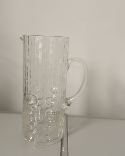 Carafe en verre brutaliste années 70