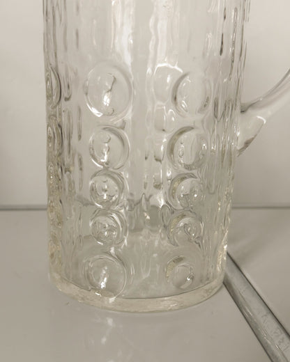 Carafe en verre brutaliste années 70