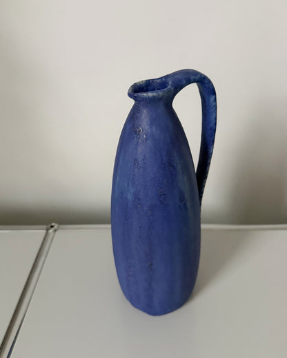 Vase pichet en céramique allemande bleue 1970