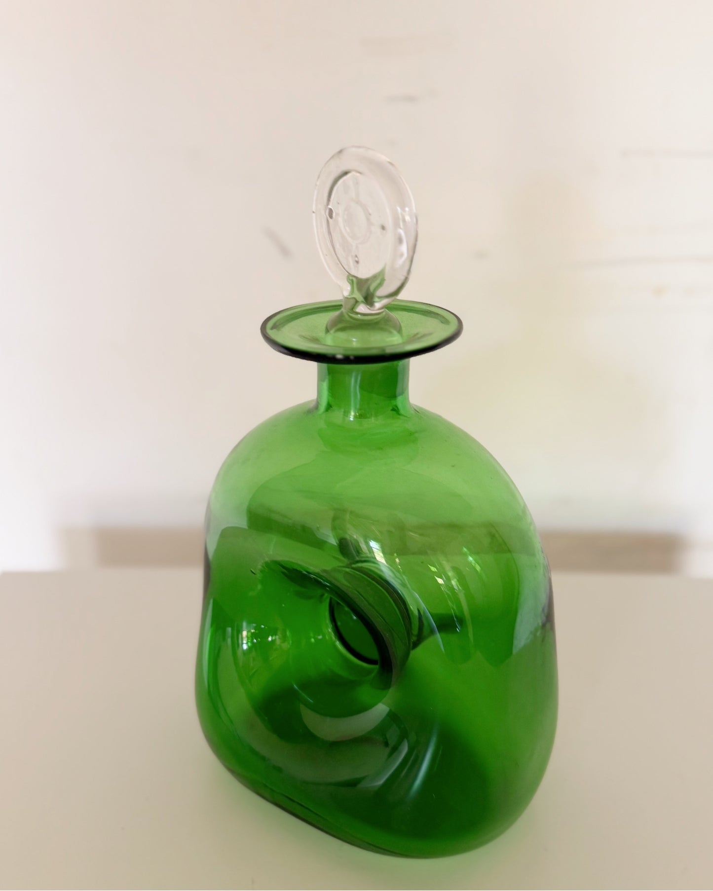 Bouteille, carafe en verre vert scandinave